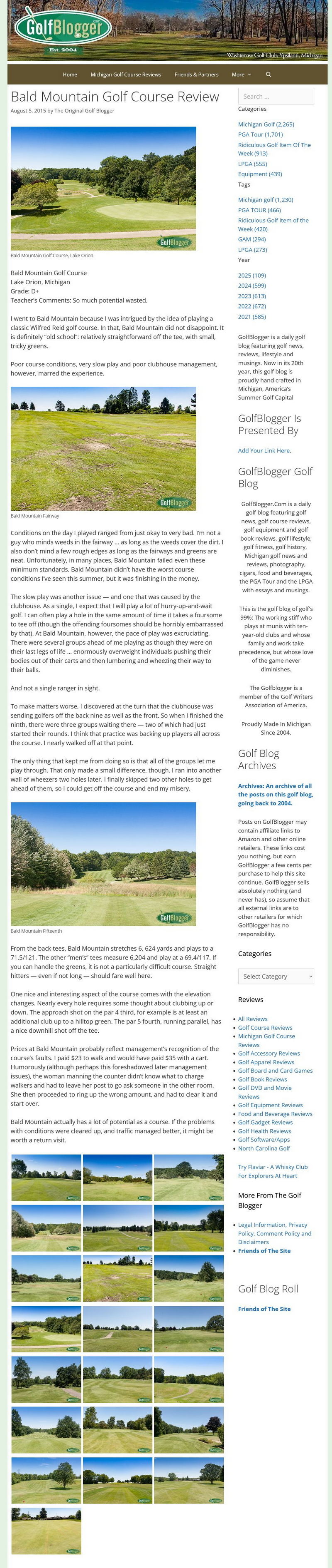Bald Mountain Golf Course - August 2015 Review From Golf Blogger